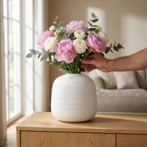Article Vase décoratif en céramique blanc mat Ø22 cm H22,5 cm