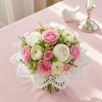 Article Ensemble de 25 manchettes en papier blanc pour bouquets, Ø 12 cm