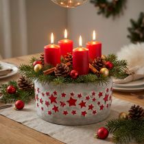 Article Coupe décorative en céramique avec étoiles rouges Ø20cm H11cm