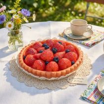 Article Tarte décorative imitation fraises et myrtilles Ø15 cm