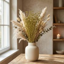 Article Deko Flachs Séché Fleurs Séchées Vert Olive 50g