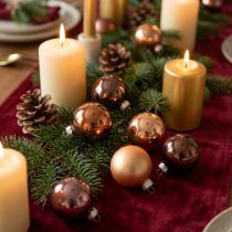 Article Boules de Noël en verre Ø4cm Apricot et Rose – Lot de 24