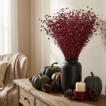 Article Lin en Rouge Bordeaux Séché Déco Fleur 55cm 80g