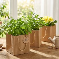 Article Pot de fleurs en papier sac à plantes feuille naturelle 10,5 cm 10 pièces