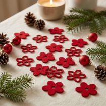 Article Lot de 72 fleurs en feutrine rouges Ø4 cm pour décoration