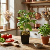 Article Menthe artificielle en pot - Plante décorative verte H24 cm