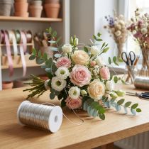 Article Fil métallique décoratif argenté Ø0,50mm 50m pour créations florales