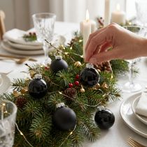 Article Boules de Noël noires en verre mini mat brillant Ø3cm 22 pcs
