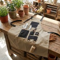 Article Tablier de Jardin avec Poches et Sangles Réglables 83×85 cm Khaki