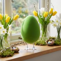Article Décoration œuf vert avec pieds 25 cm