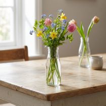 Article Vase décoratif en verre transparent Ø7,5 cm H19 cm pour fleurs et décorations