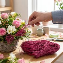 Article Ficelle en raphia naturel rose malva 300 g