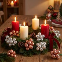 Article Boules de Noël en Verre Argent et Abricot Ø20 mm – Lot de 140