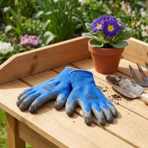Article Gants de jardinage en nylon bleu et noir Kixx taille 8
