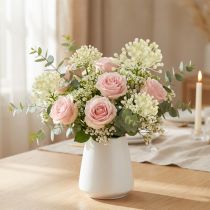 Article Lot de 12 tiges de boutons d’hortensia artificiels crème 22 cm