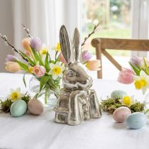 Article Buste décoratif lapin de Pâques doré en céramique - H 23,5 cm