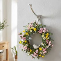 Article Patère Murale Vintage en Métal Argenté avec Double Crochet, H22cm