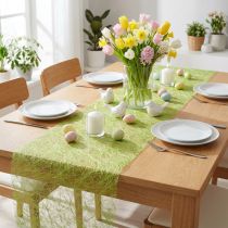 Article Chemin de table en tissu décoratif vert citron 30 cm x 5 m