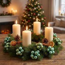 Article Mini boules de sapin de Noël verre sur fil vert Ø1,5cm 140 pcs