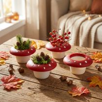 Article Pot décoratif champignon rouge blanc Ø6 cm - Lot de 11
