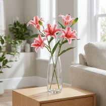 Article Lys artificiels roses 67 cm - Lot de 2 tiges décoratives