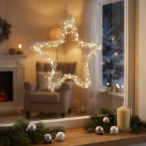 Article Étoile LED argentée en métal avec 70 lumières - Ø 25 cm