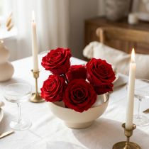 Article Roses naturelles stabilisées rouges Ø4-4,5cm - Lot de 8