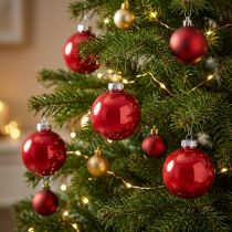Article Boules de Noël Rouges en Verre 6 cm - Lot de 24