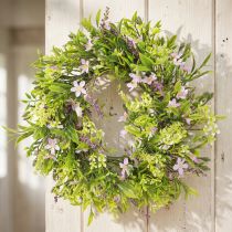 Article Couronne décorative lavande artificielle fleurs violettes Ø33cm