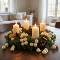 Article Mini Boules de Noël en Verre Crème Mat et Brillant Ø25mm - Lot de 140