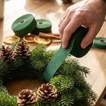 Article Bande de crêpe verte pour couronnes 6 cm x 20 m - Lot de 5