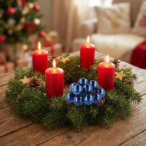 Article Mini boules de Noël sur fil de fer, baies miroir, 20 mm, 140 pièces