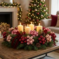 Article Boules de Noël sur fil de fer, mini baies brillantes effet miroir, 20 mm, 140 pièces