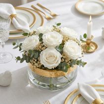 Article Roses Éternelles Blanches Ø5,5-6cm – Lot de 6