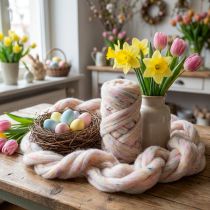 Article Laine cardée naturelle multicolore 10m