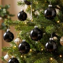 Article Boules de Noël en verre noir Ø4 cm - Lot de 24 pièces