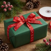 Article Ruban cadeau Noël Ruban de Noël Hohoho Rouge 15mm 20m