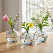 Article Lot de 3 mini vases en verre transparent bleu 11×6×10 cm