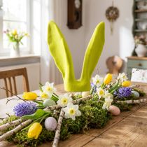 Article Décoration oreilles de lapin en pistache sur tige 56 cm