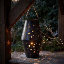 Article Lanternes suspendue en métal gris anthracite avec motif étoiles, Ø18,5 cm, H50 cm