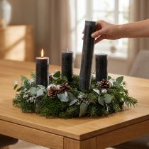 Article Bougies noires cylindriques 50 mm x 300 mm - Lot de 4