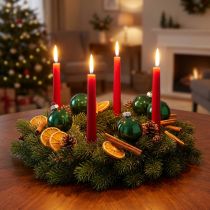 Article Boules de Noël miniatures en verre vert émail Ø3 cm - Lot de 22