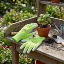 Article Gants de jardin en nylon Kixx taille 8 vert clair et citron vert