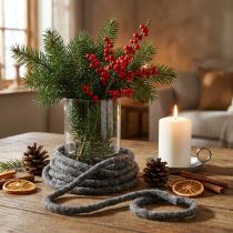 Article Fil de laine feutrée gris foncé, 10 mm, 15 m – DIY et décoration intérieure