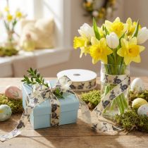 Article Ruban en satin de Pâques avec motifs de lapins – 25 mm x 18 m