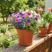 Article Pot décoratif en plastique terracotta Ø17cm H14cm