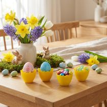 Article Pots décoratifs jaunes en forme d'œuf cassé Ø13 cm - Lot de 20