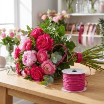 Article Fil de décoration en métal avec enrobage papier Fuchsia – 50 m