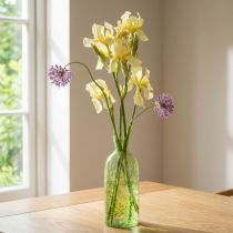 Article Vase décoratif en verre jaune et vert avec motif Ø10cm H25cm