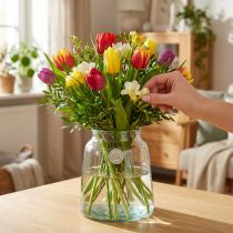 Article Vase en verre transparent Ø18 cm H22 cm pour décoration de table